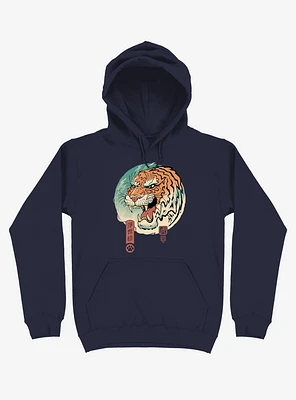 Tiger Ukiyo-e Navy Blue Hoodie