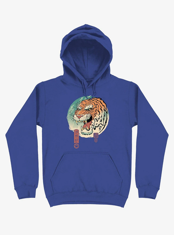 Tiger Ukiyo-e Royal Blue Hoodie