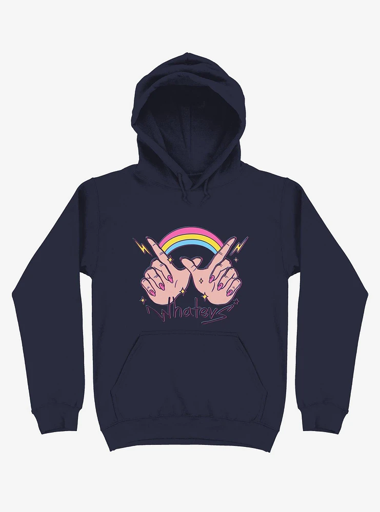 Rainbow Whatevs! Navy Blue Hoodie