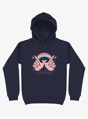 Rainbow Whatevs! Navy Blue Hoodie