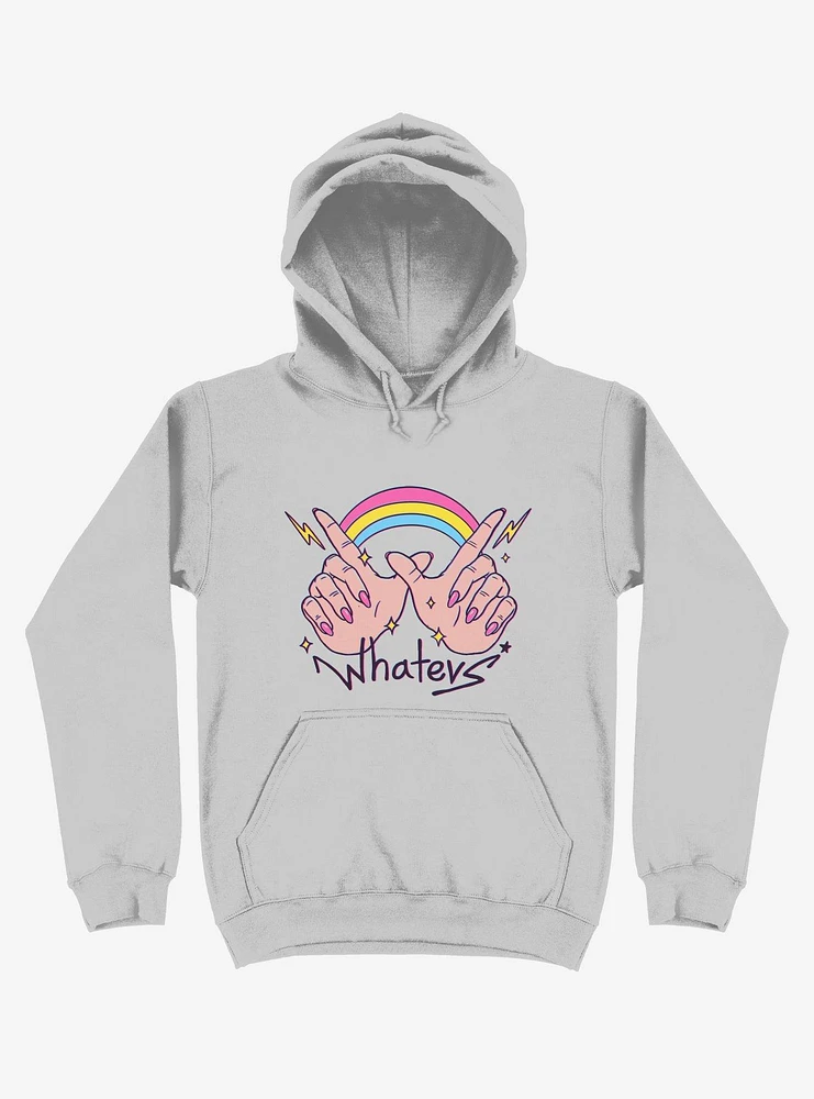 Rainbow Whatevs! Silver Hoodie