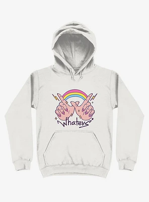 Rainbow Whatevs! White Hoodie