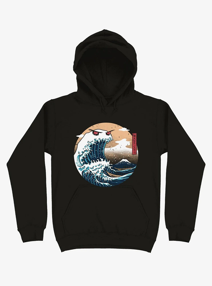 The Great Monster Off Kanagawa Black Hoodie