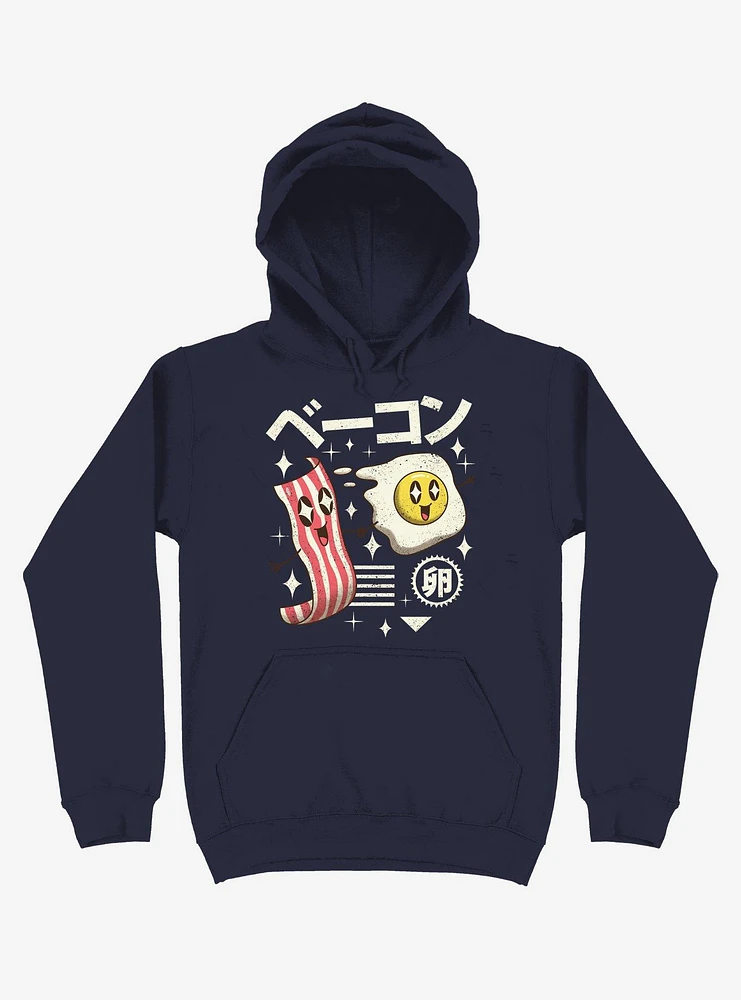 Kawaii Breakfast Navy Blue Hoodie