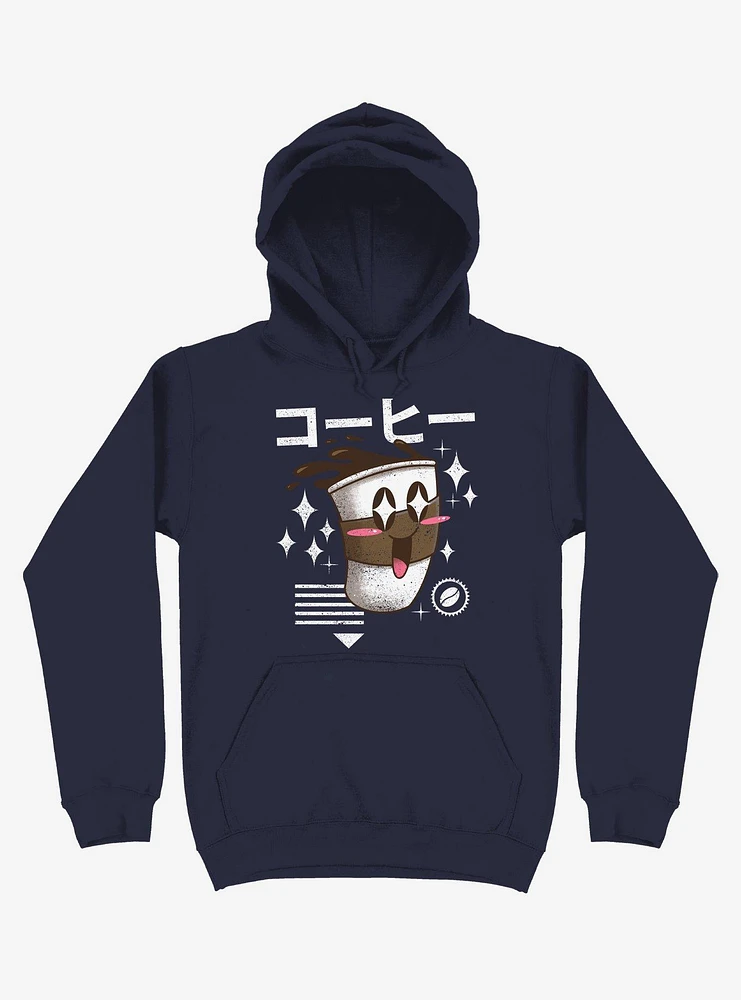 Kawaii Coffee Navy Blue Hoodie