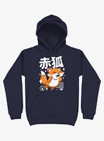 Kawaii Fox Navy Blue Hoodie