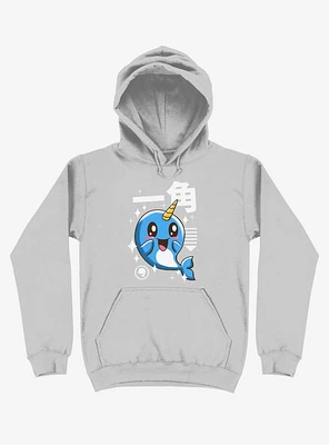 Kawaii Narwhal Silver Hoodie