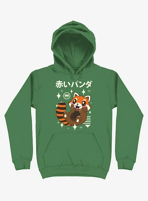 Kawaii Red Panda Kelly Green Hoodie