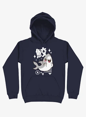 Kawaii Shark Navy Blue Hoodie