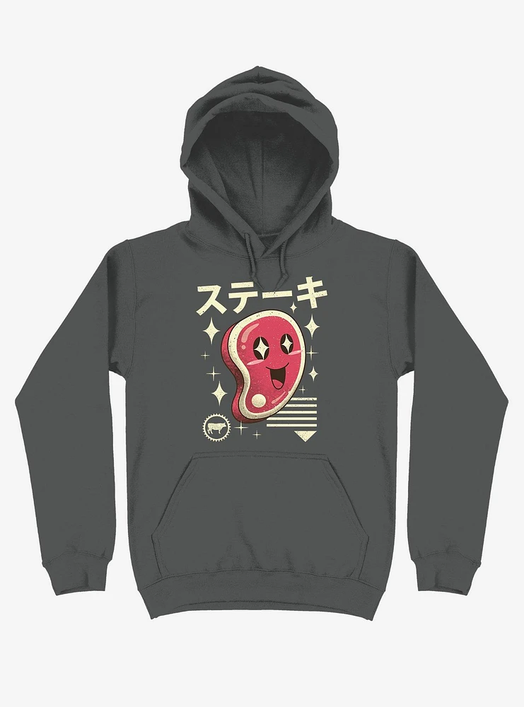 Kawaii Steak Asphalt Grey Hoodie