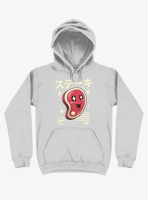 Kawaii Steak Silver Hoodie