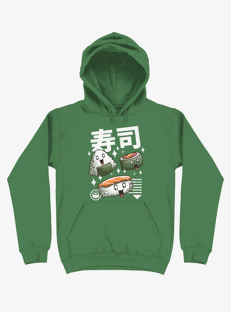 Kawaii Sushi Kelly Green Hoodie