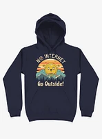 No Internet Vibes! Sunshine Navy Blue Hoodie