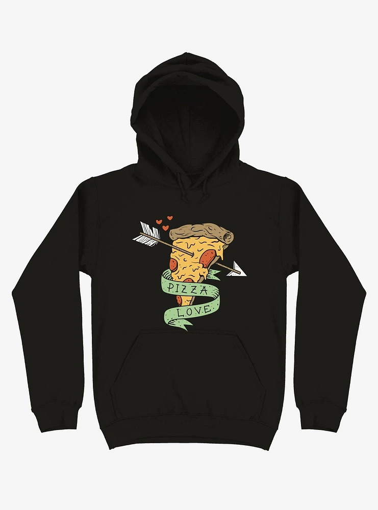 Pizza Love Black Hoodie