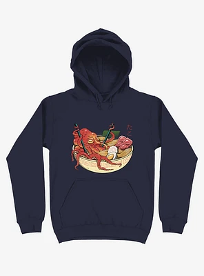 Tako Octopus Ramen Navy Blue Hoodie