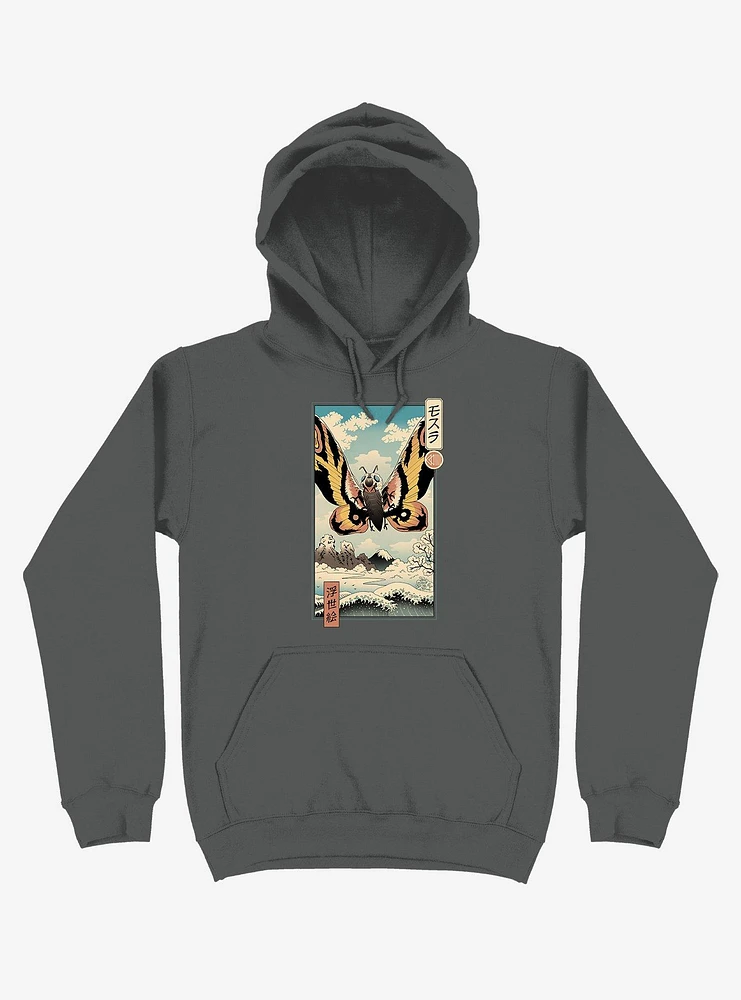 Ancient Moth Ukiyo-e Asphalt Grey Hoodie