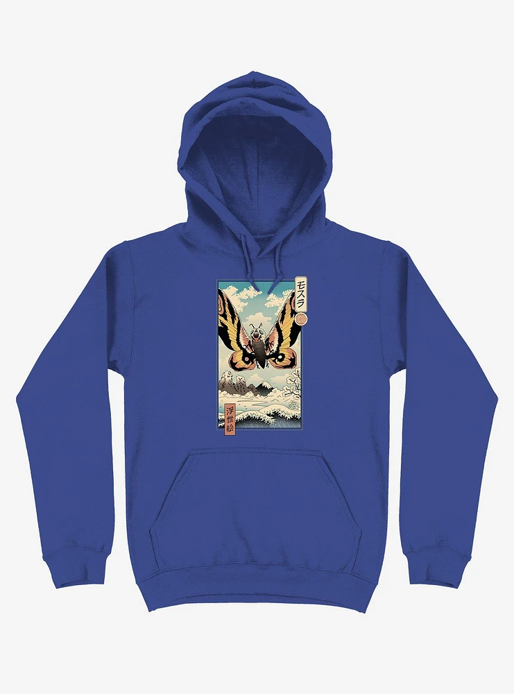 Ancient Moth Ukiyo-e Royal Blue Hoodie