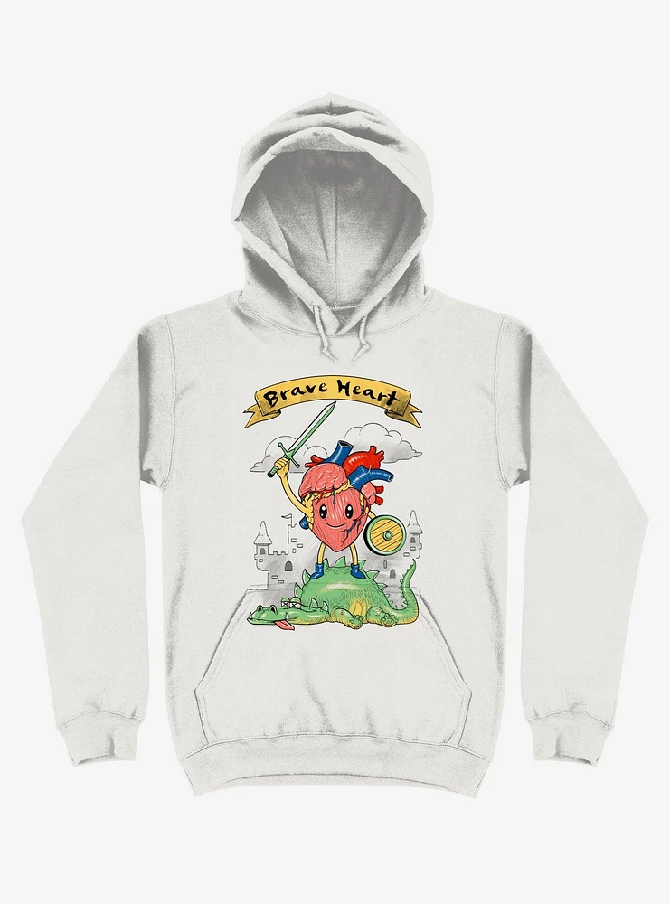 Brave Heart Knight White Hoodie