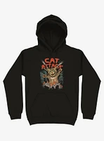 Cat Attack Black Hoodie