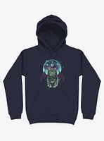 Cosmic Purrrcraft Navy Blue Hoodie