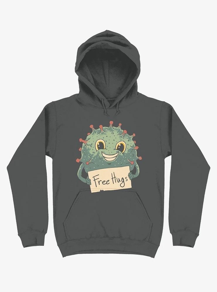 Free Virus Hugs Asphalt Grey Hoodie