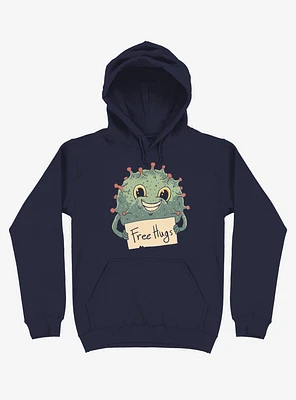 Free Virus Hugs Navy Blue Hoodie