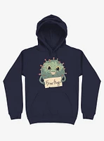 Free Virus Hugs Navy Blue Hoodie