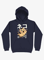 Kawaii Feline Navy Blue Hoodie