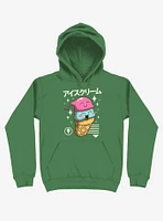 Kawaii Ice Cream Kelly Green Hoodie