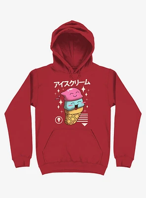 Kawaii Ice Cream Red Hoodie