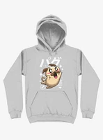 Kawaii Pug Silver Hoodie