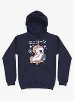 Kawaii Unicorn Navy Blue Hoodie