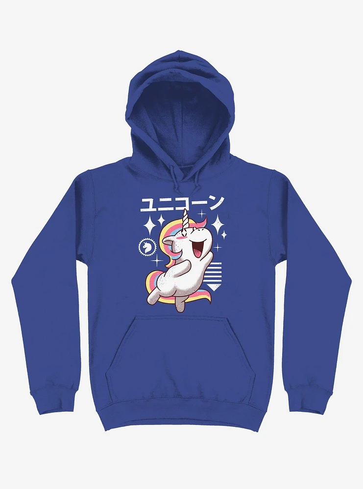 Kawaii Unicorn Royal Blue Hoodie