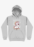 Kawaii Unicorn Silver Hoodie