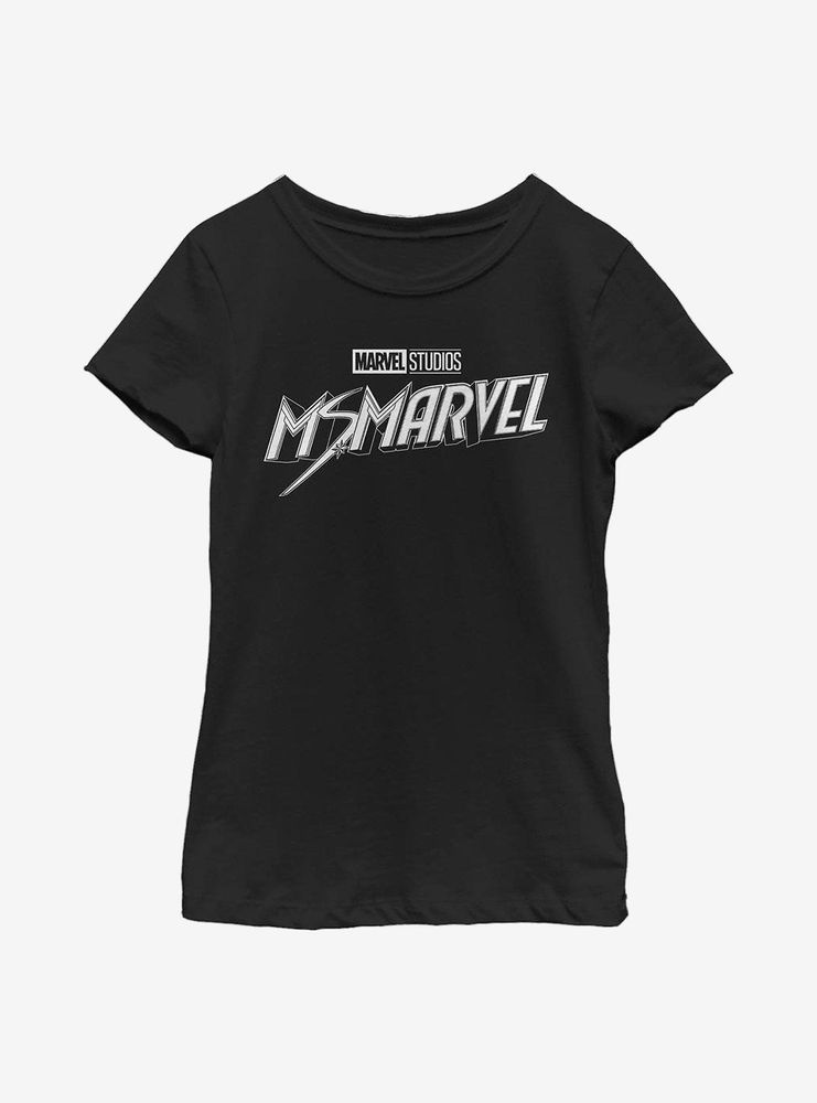 Marvel Ms. Black And White Youth Girls T-Shirt