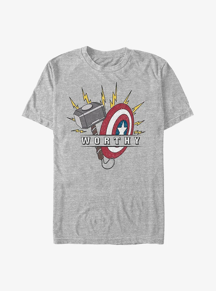 Marvel Avengers Worthy Hammer And Shield T-Shirt