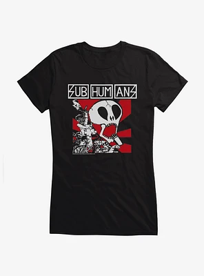 Subhumans Skull Band Logo Girls T-Shirt