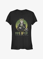 Marvel Loki Circle Believe Girls T-Shirt