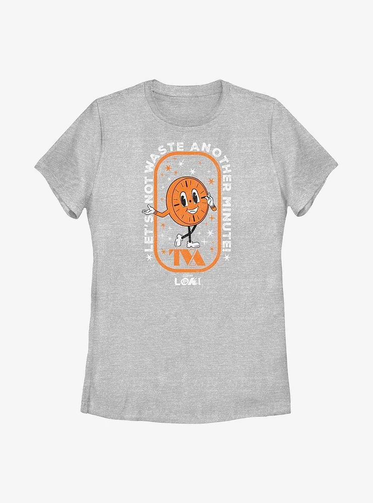 Marvel Loki Miss Minutes Let's Not Waste Another Minute Womens T-Shirt