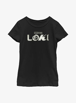 Marvel Loki Logo Film Grain Youth Girls T-Shirt