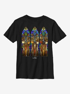 Marvel Loki Protect And Preserve Stained Glass Youth T-Shirt