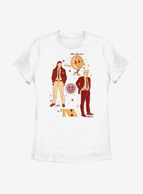 Marvel Loki With Mobius And Miss Minutes TVA Womens T-Shirt