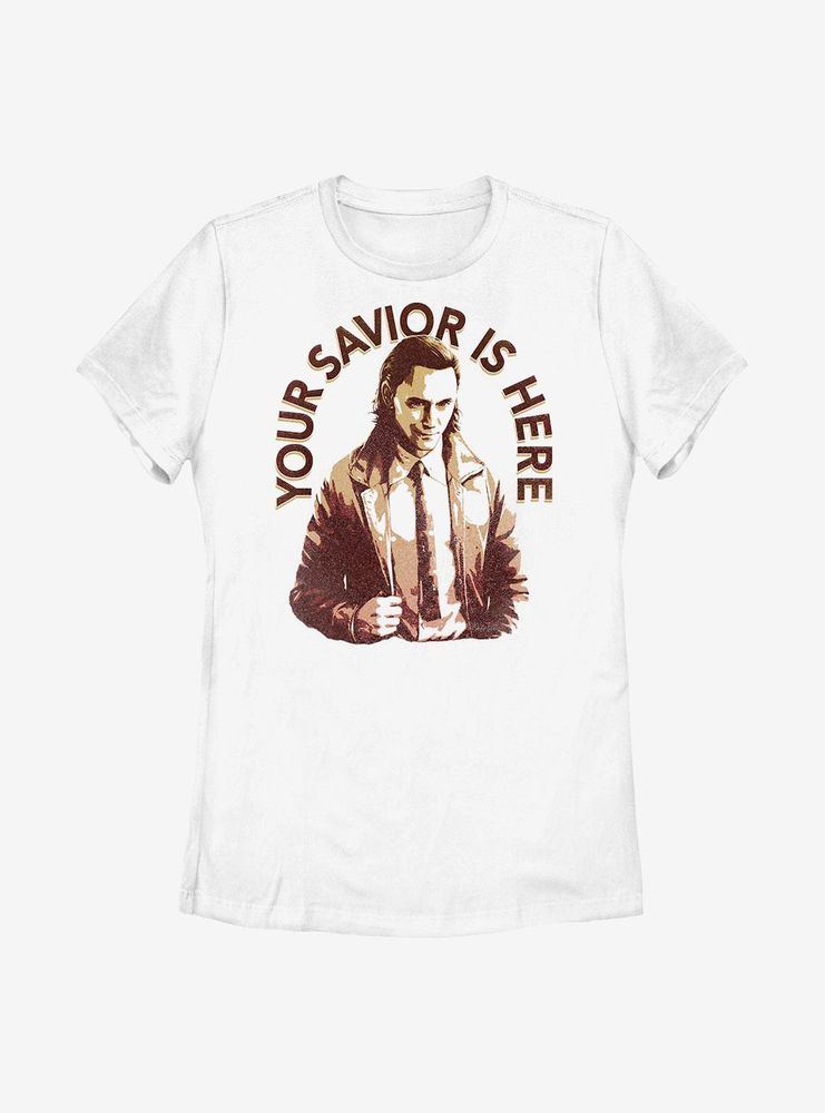 Marvel Loki Your Savior Is Here Womens T-Shirt