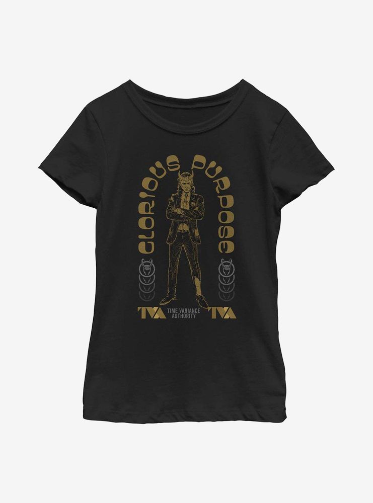 Marvel Loki Glorious Purpose Arch Youth Girls T-Shirt