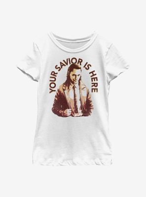 Marvel Loki Your Savior Is Here Youth Girls T-Shirt