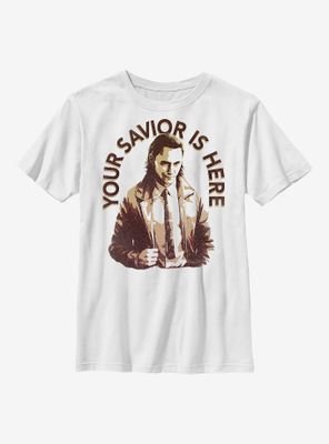Marvel Loki Your Savior Is Here Youth T-Shirt