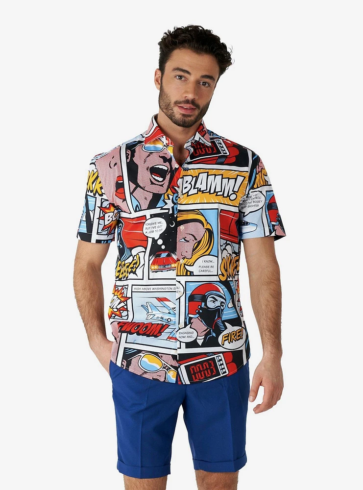 Danger Days Pop Art Comic Woven Button-Up