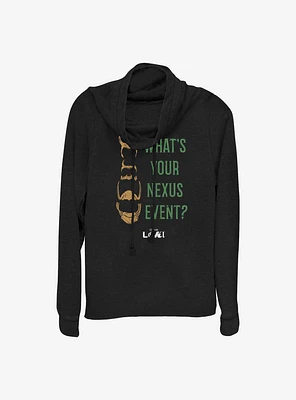 Marvel Loki What's Your Nexus Event? Cowlneck Long-Sleeve Girls Top