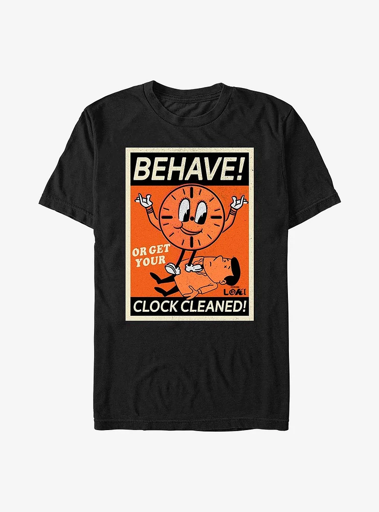 Marvel Loki Behave! Or Get Your Clock Cleaned! T-Shirt