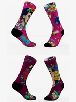 Pink and Merlot Frida Kahlo Socks 2 Pack